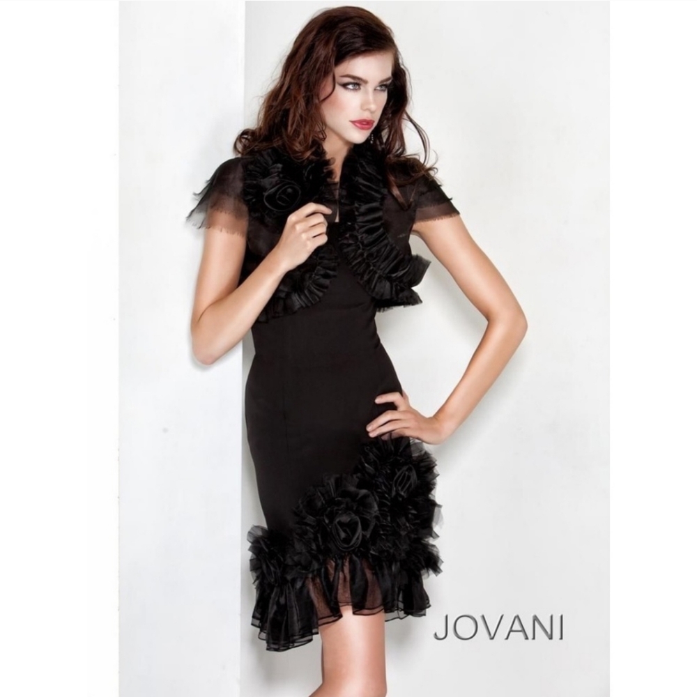 JOVANI Cocktail Corset Dress Light Cafe w/ Bolero Size 4